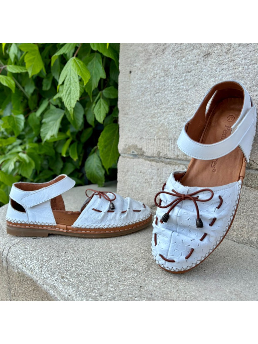 Sandale Salomé Cuir Blanc Ajouré Confort Pedro Torres | Marina & Paloma