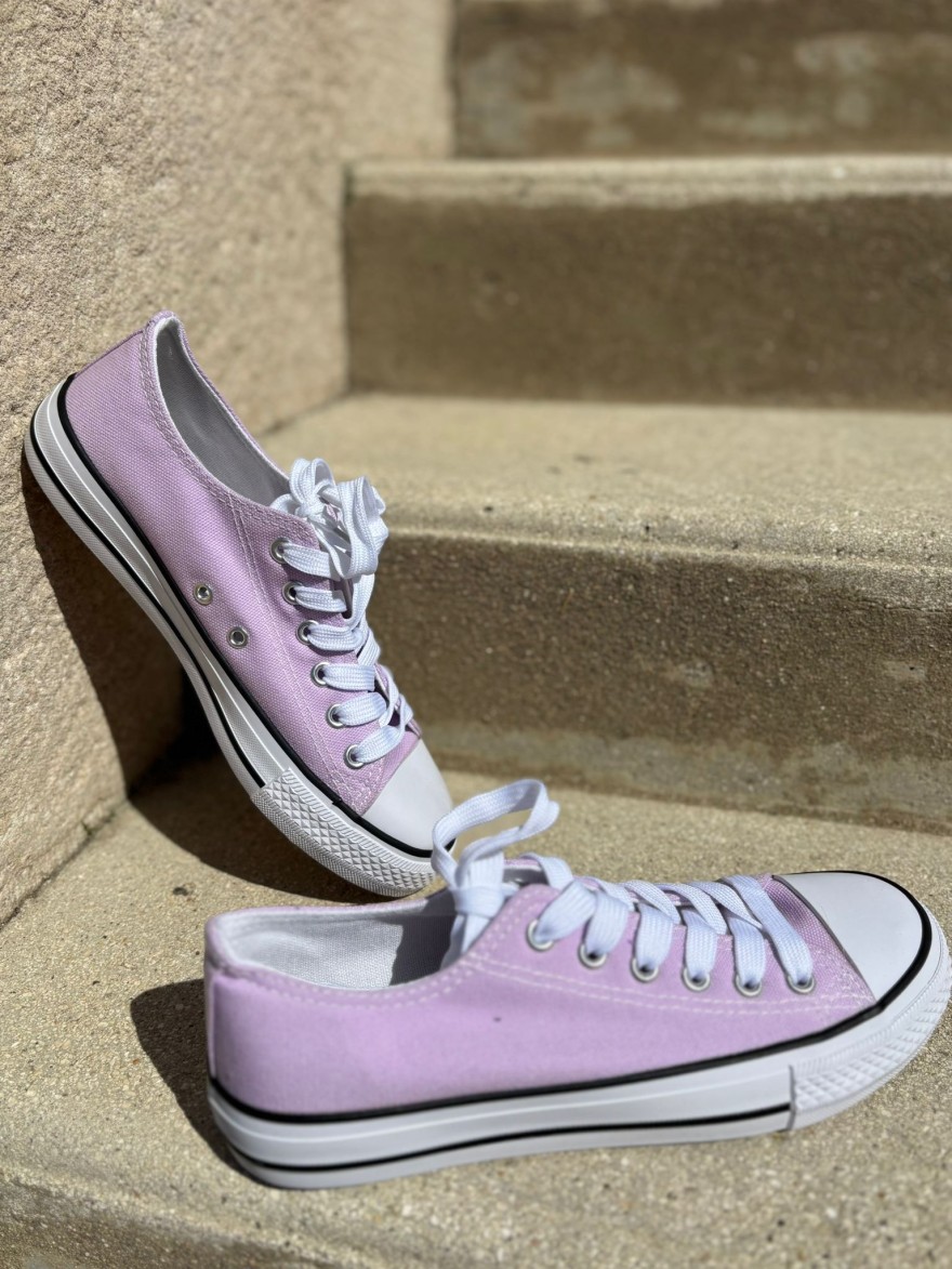 Basket Toile Violet Clair Femme Style Tennis Été | Marina & Paloma