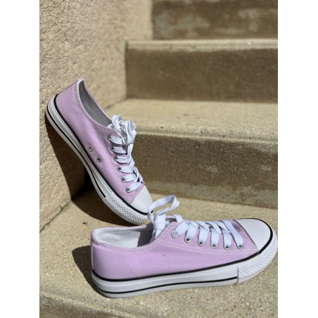 Basket Toile Violet Clair Femme Style Tennis Été | Marina & Paloma