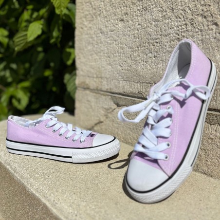 Basket Toile Violet Clair Femme Style Tennis Été | Marina & Paloma