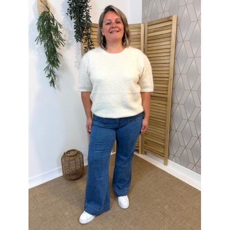 Pantalon Bleu Oraije Coupe Droite Confort Femme | Marina & Paloma