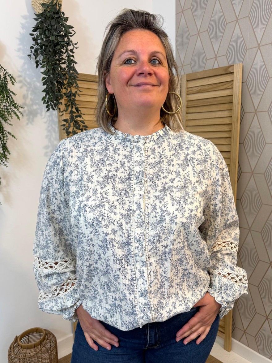 Chemise Fleurie Gaze Grande Taille Chic | Marina & Paloma Femme