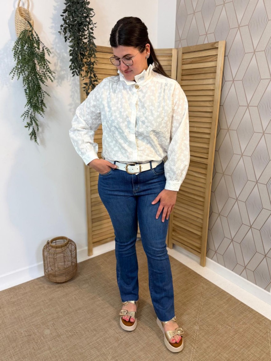Chemise brodée col volant It Hippie coton blanc bohème chic | Marina & Paloma