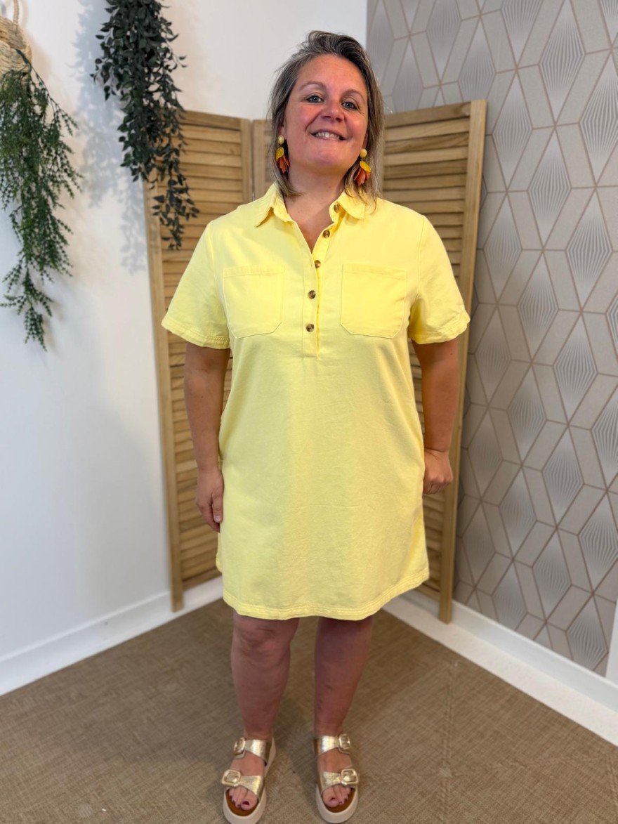 Robe Droite Jaune Grande Taille Maëlle Femme | Marina & Paloma