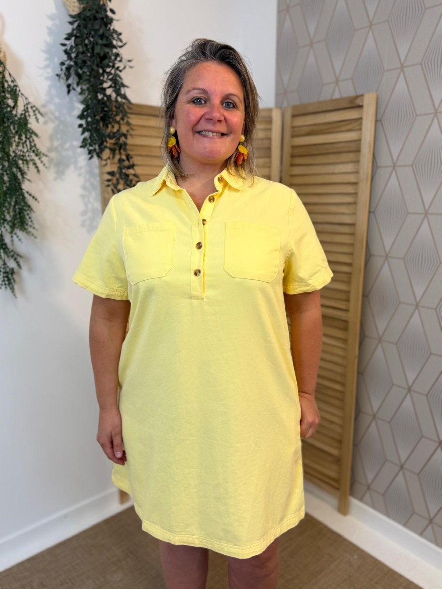 Robe Droite Jaune Grande Taille Maëlle Femme | Marina & Paloma