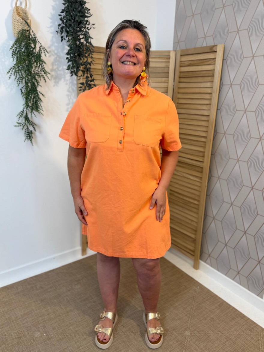 Robe Orange Clair Grande Taille Maëlle Femme | Marina & Paloma