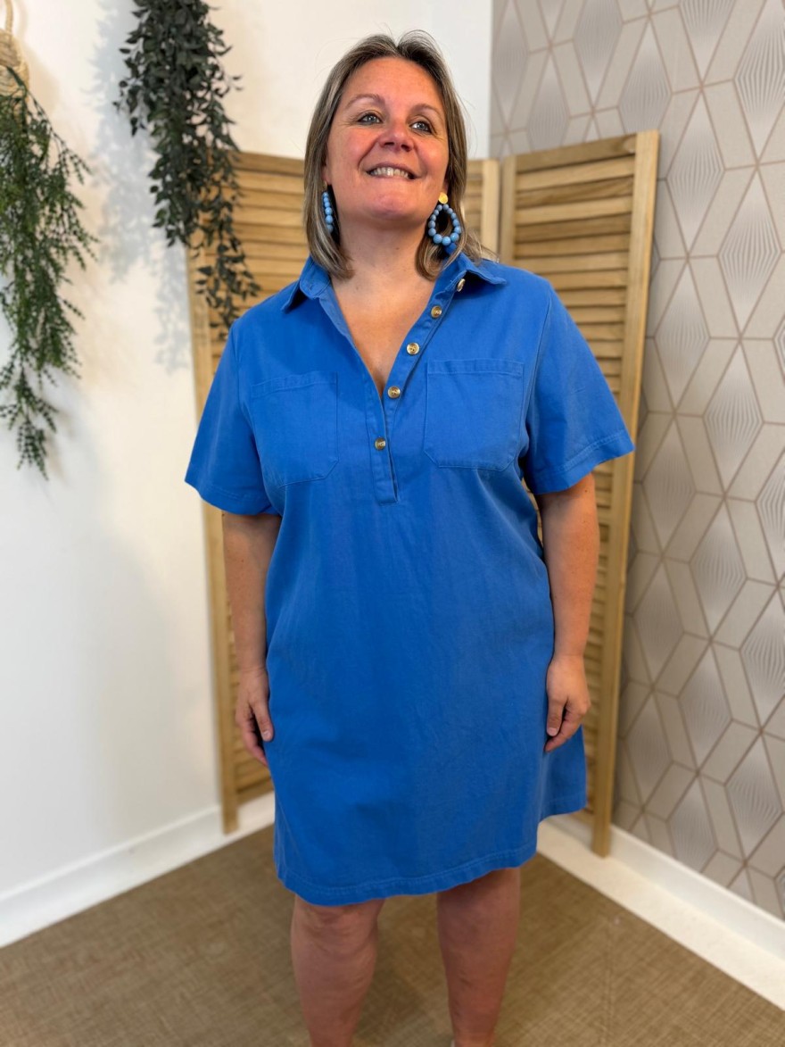 Robe Bleu Roi Grande Taille Maëlle Femme | Marina & Paloma