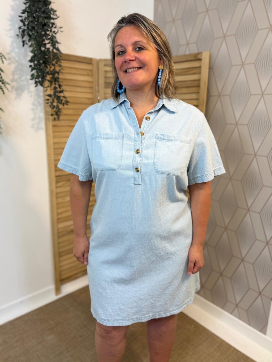 Robe Bleu Très Clair Grande Taille Maëlle | Marina & Paloma