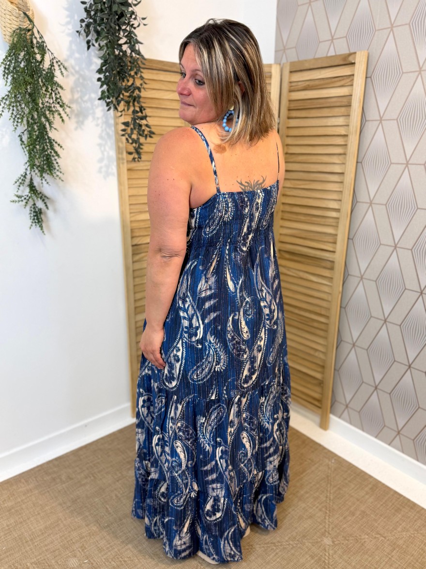 Robe Longue Bretelle Bleue By One Femme | Marina & Paloma