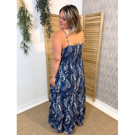 Robe Longue Bretelle Bleue By One Femme | Marina & Paloma