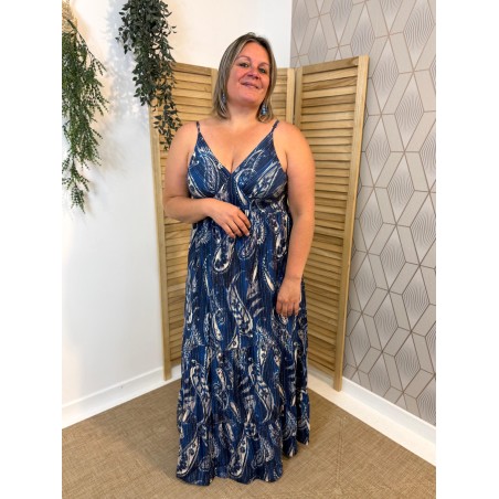Robe Longue Bretelle Bleue By One Femme | Marina & Paloma