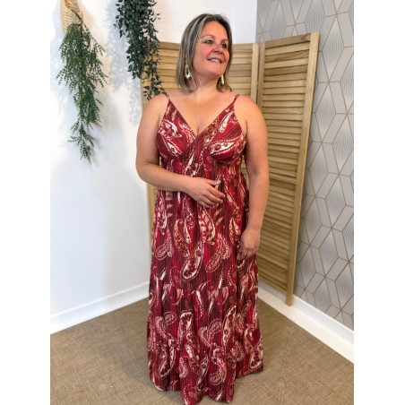 Robe Longue Bretelle Rouge Grande Taille By One Femme | Marina & Paloma