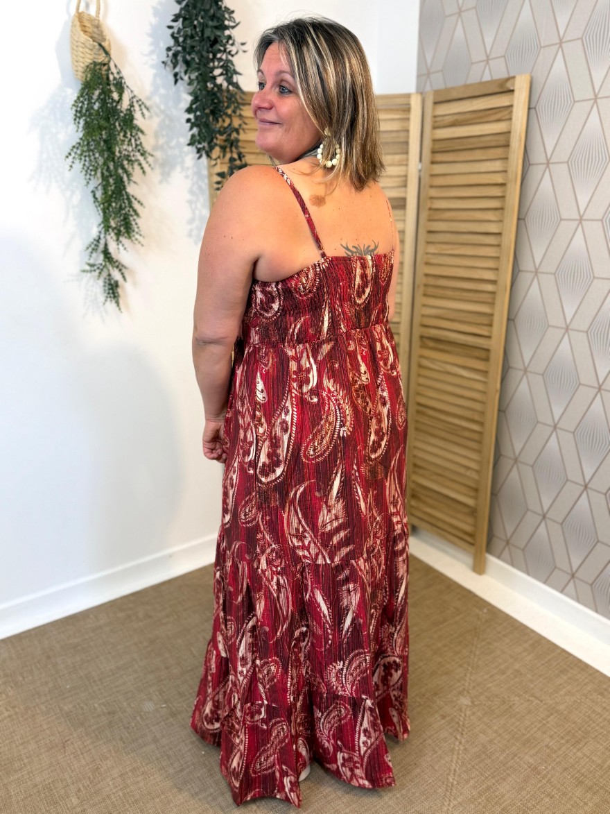 Robe Longue Bretelle Rouge Grande Taille By One Femme | Marina & Paloma