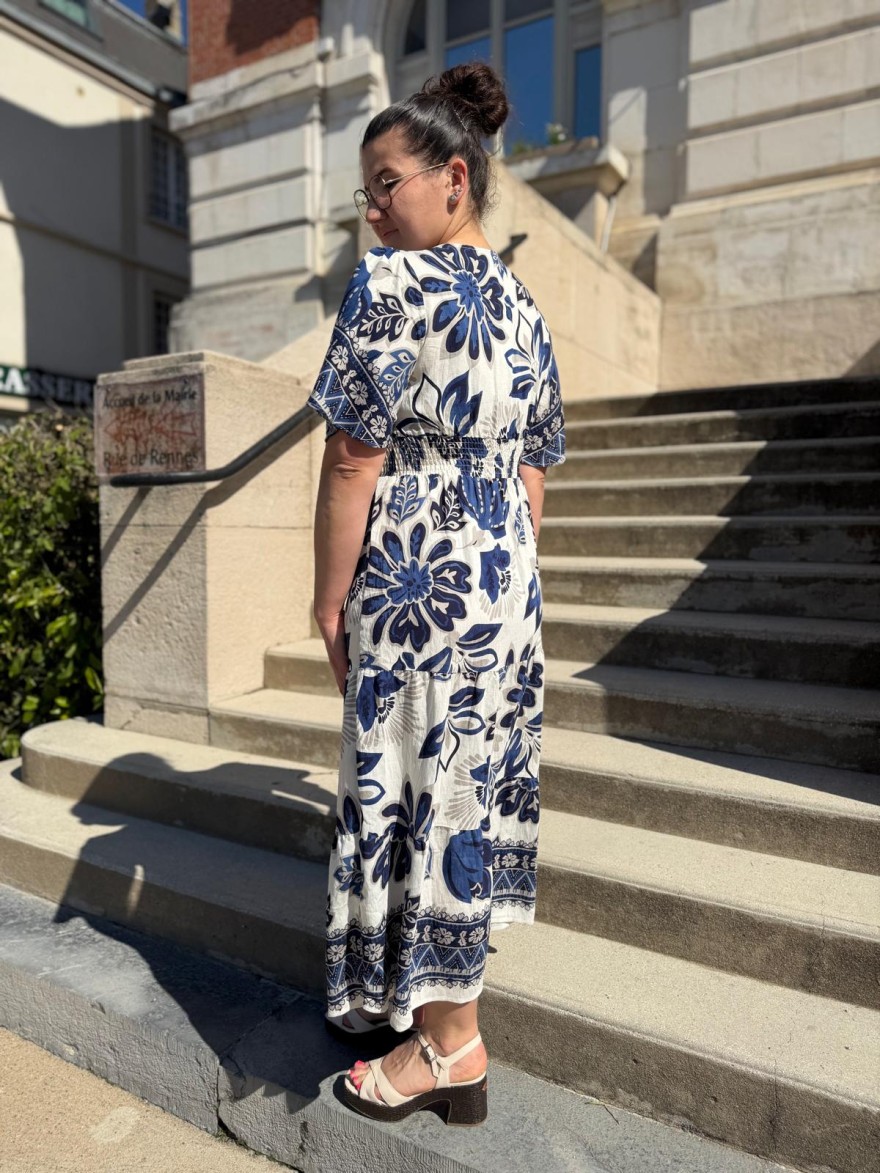 Robe Longue Manche Courte By One Femme | Marina & Paloma