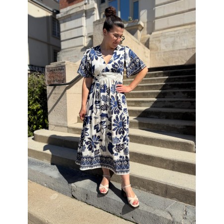 Robe Longue Manche Courte By One Femme | Marina & Paloma