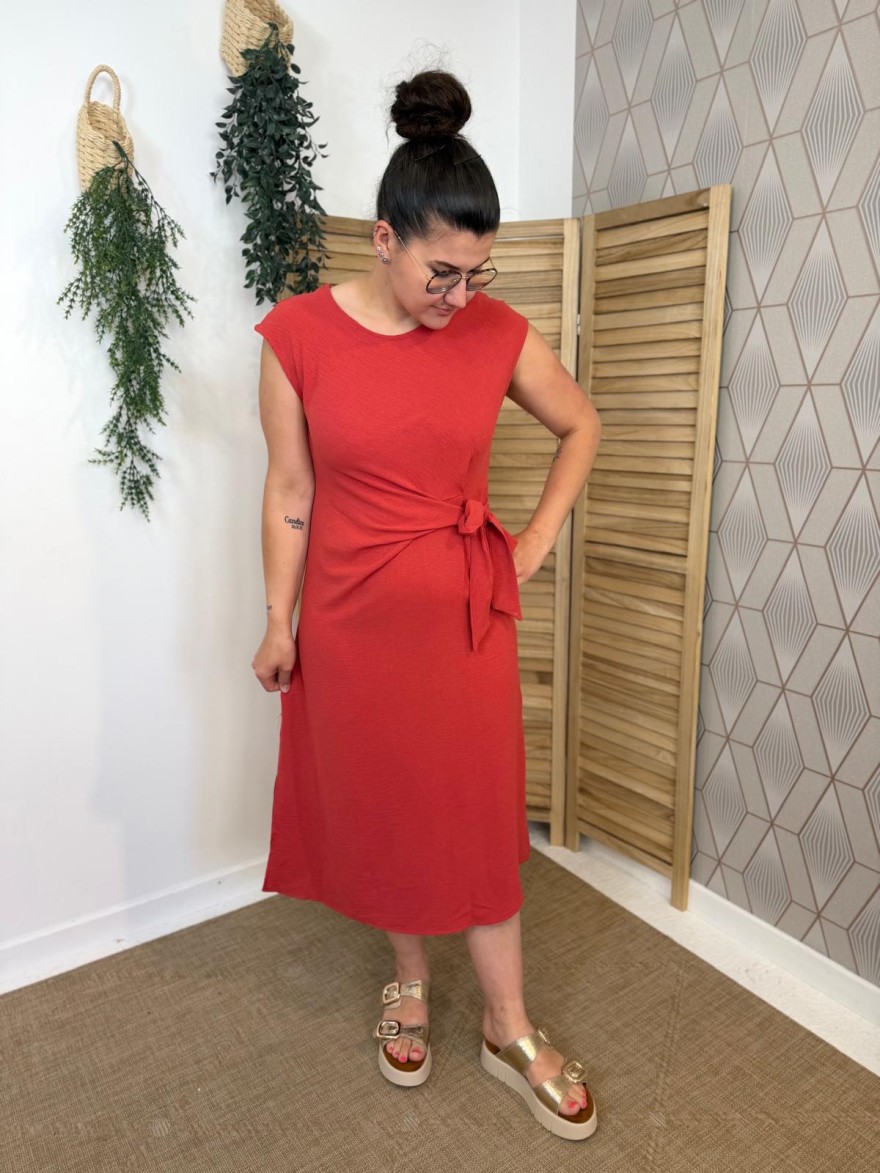 Robe Longue Terracota à Nouer Taille | Marina & Paloma