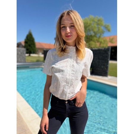 Chemisier Broderie Blanc Coton Femme Chic | Marina & Paloma