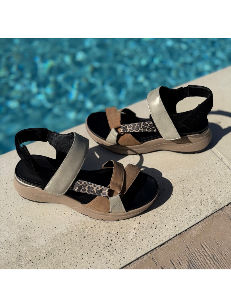 Nu-pied Tamaris 88737 Confort Léopard Compensé | Marina & Paloma