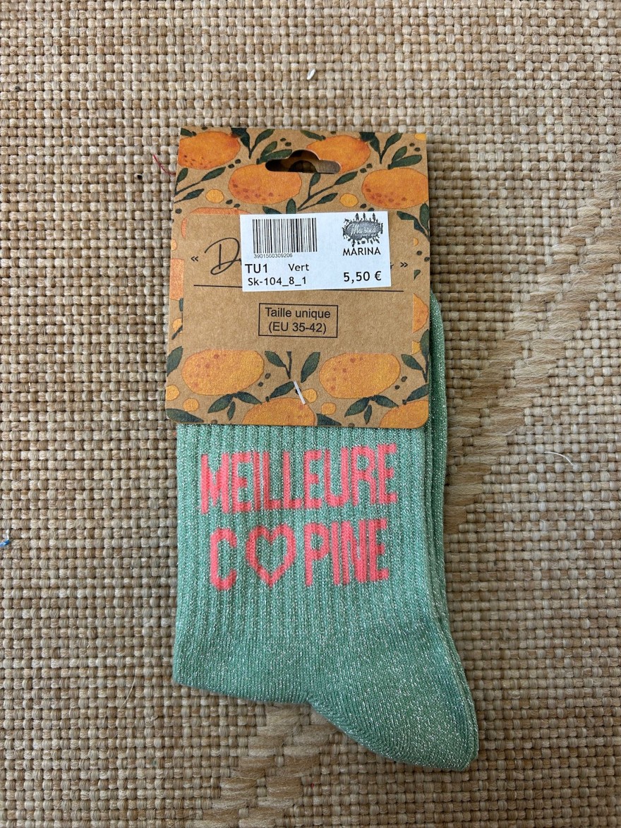 Chaussettes Pailletées Meilleure Copine Femme | Marina & Paloma