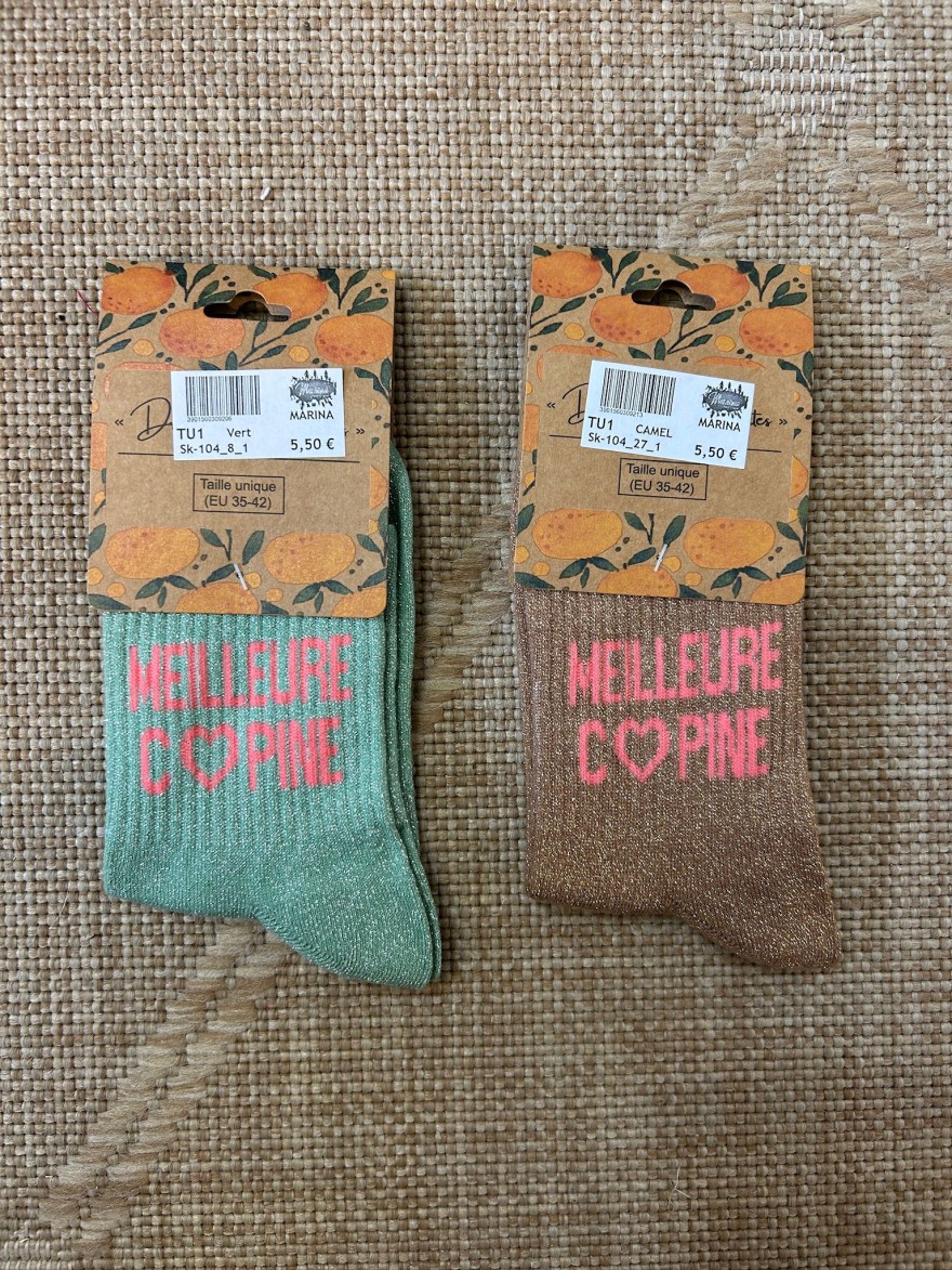 Chaussettes Pailletées Meilleure Copine Femme | Marina & Paloma