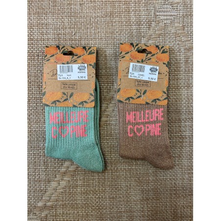 Chaussettes Pailletées Meilleure Copine Femme | Marina & Paloma