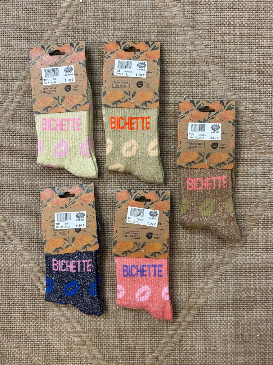 Chaussettes Bichette Bisous Pailletées | Marina & Paloma