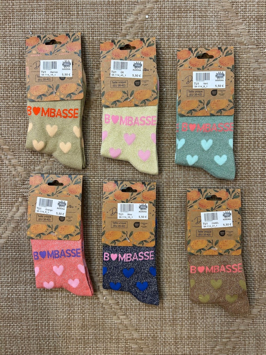 Chaussettes Bombasse Cœurs Pailletées | Marina & Paloma