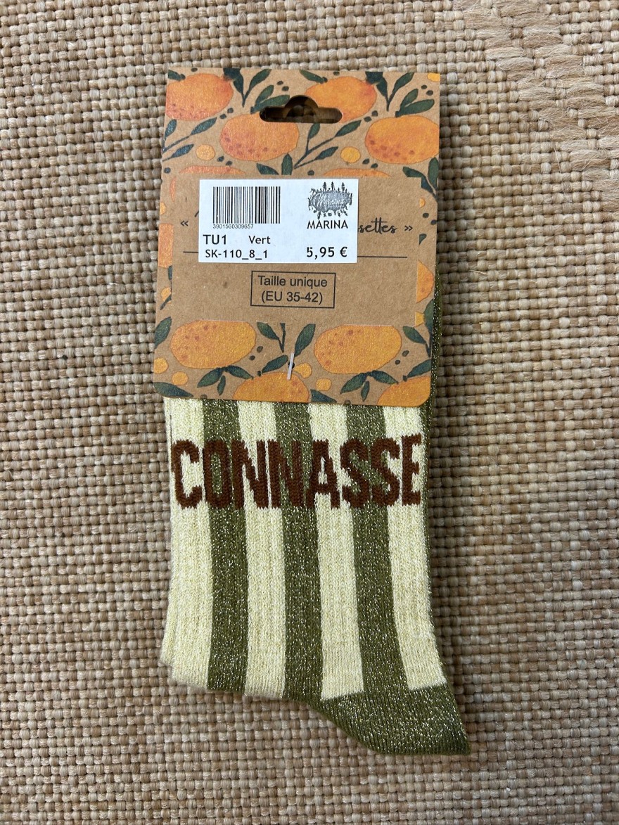 Chaussettes Connasse Rayées Pailletées | Marina & Paloma