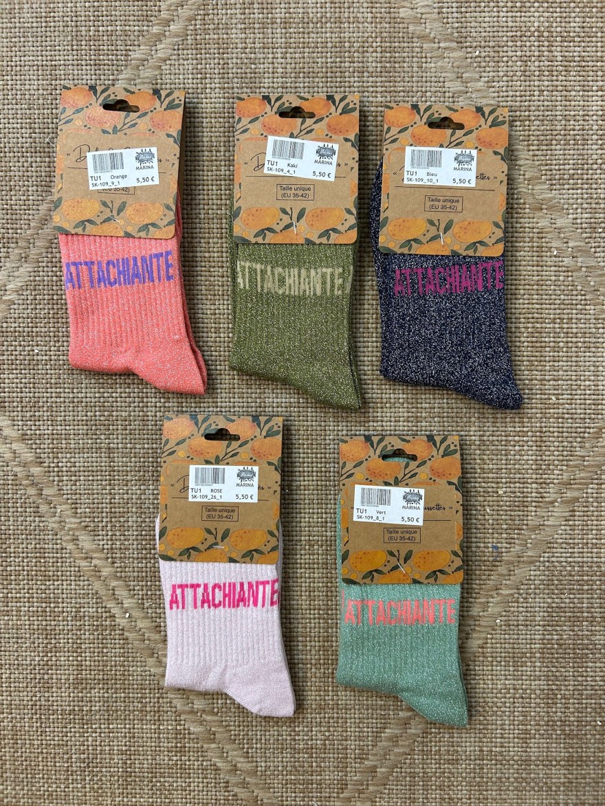 Chaussettes Attachiante Pailletées Femme | Marina & Paloma