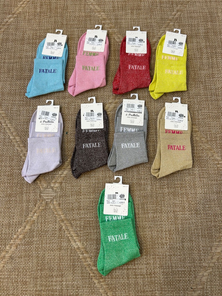 Chaussettes Femme Fatale Pailletées | Marina & Paloma