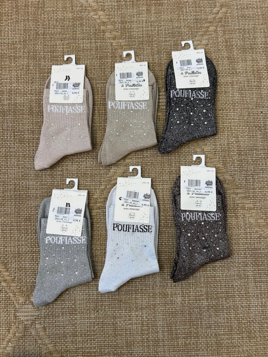 Chaussettes Poufiasse Strass Femme | Marina & Paloma