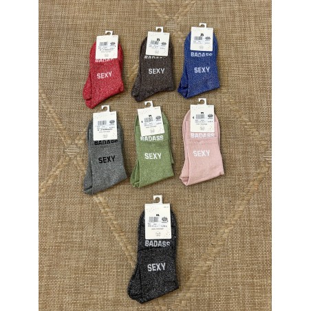 Chaussettes Badass Sexy Pailletées Femme | Marina & Paloma