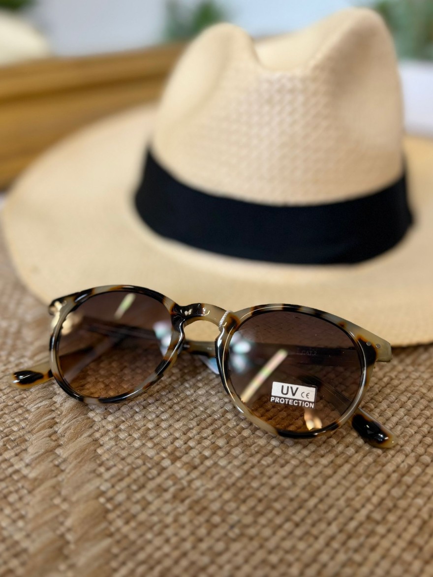 Lunettes de Soleil Rondes Léopard Femme Tendance | Marina & Paloma