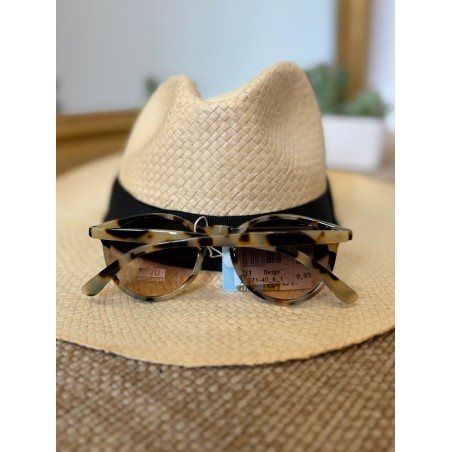 Lunettes de Soleil Rondes Écaille Beige Femme | Marina & Paloma