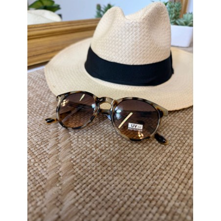 Lunettes de Soleil Rondes Écaille Beige Femme | Marina & Paloma