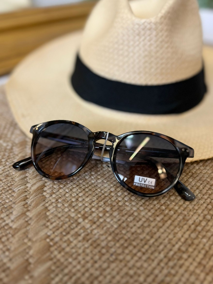 Lunettes de Soleil Rondes Écailles Noires Femme | Marina & Paloma
