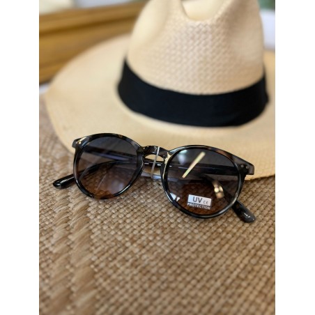 Lunettes de Soleil Rondes Écailles Noires Femme | Marina & Paloma