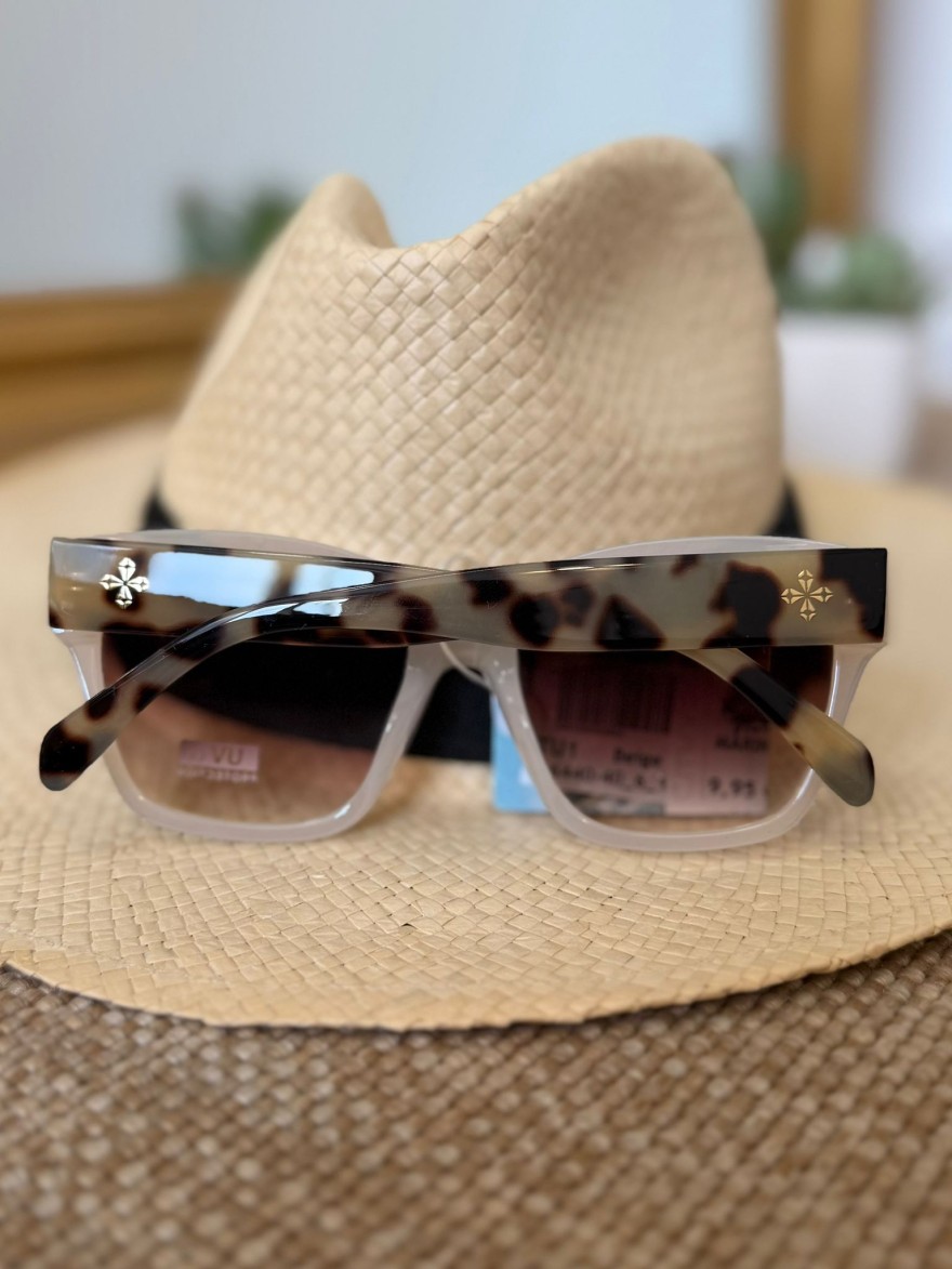 Lunettes de Soleil Carrées Écru Femme Tendance | Marina & Paloma