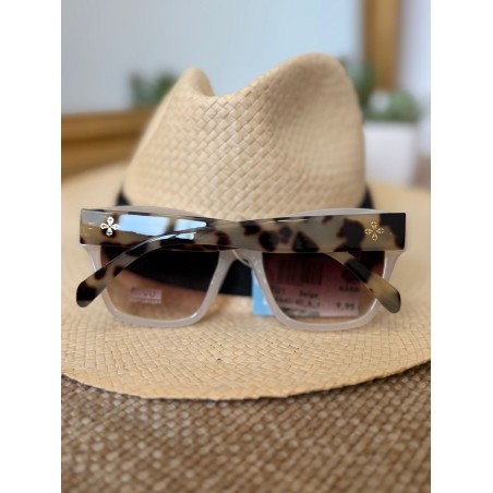 Lunettes de Soleil Carrées Écru Femme Tendance | Marina & Paloma