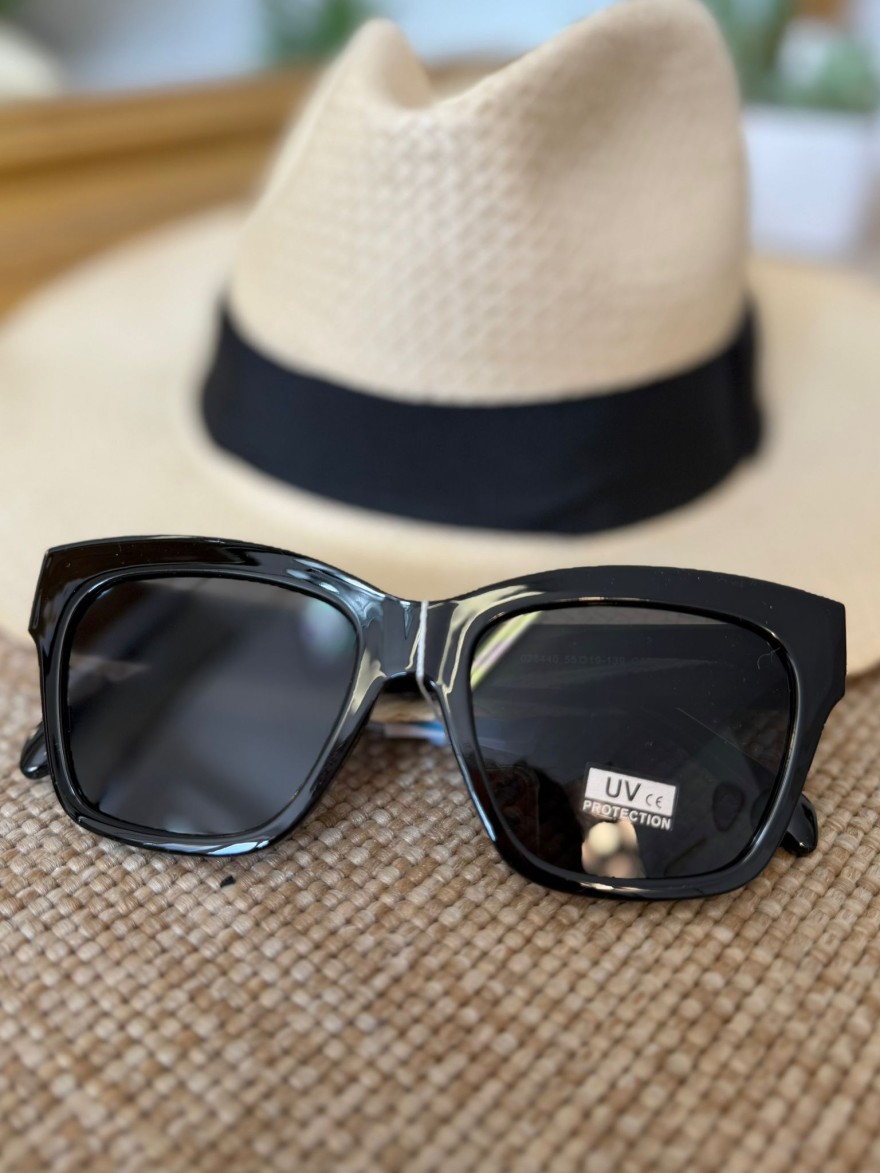 Lunettes de Soleil Carrées Noires Femme Chic | Marina & Paloma