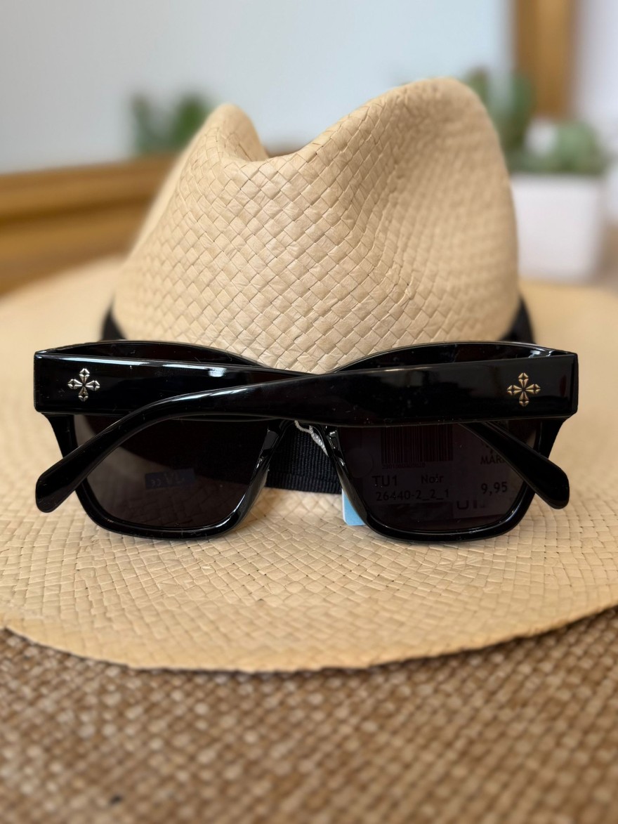 Lunettes de Soleil Carrées Noires Femme Chic | Marina & Paloma