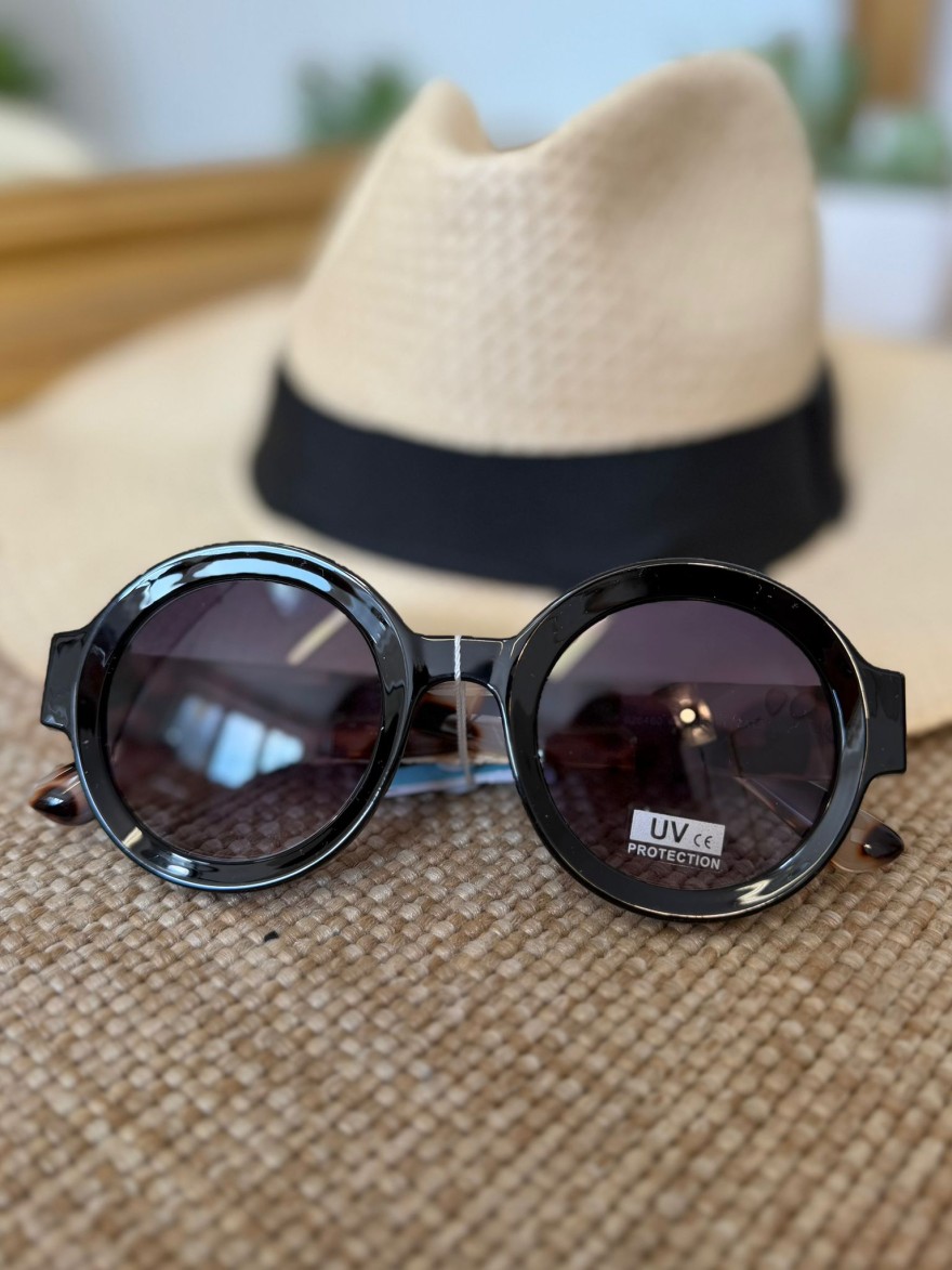 Lunettes de Soleil Rondes Noires Femme Bohème Chic | Marina & Paloma