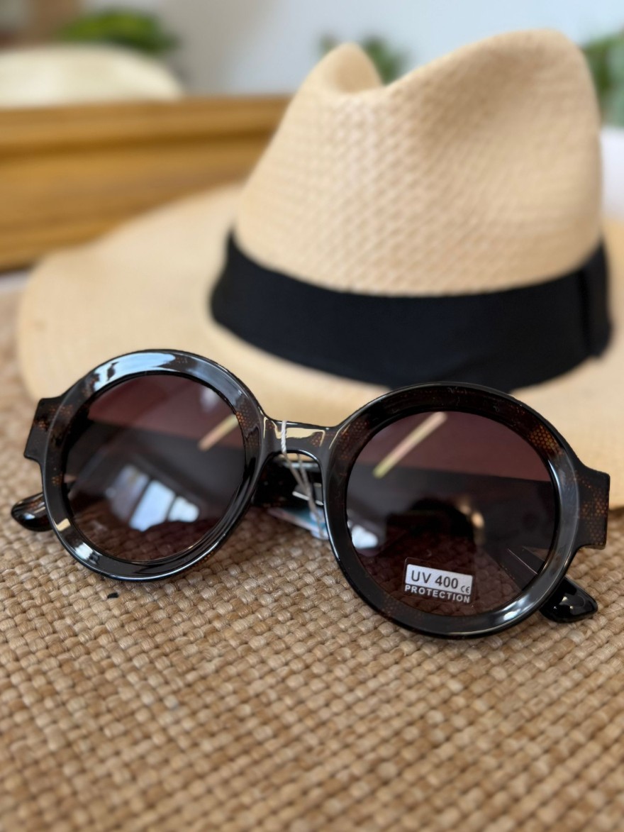 Lunettes de Soleil Rondes Noires Femme Vintage | Marina & Paloma