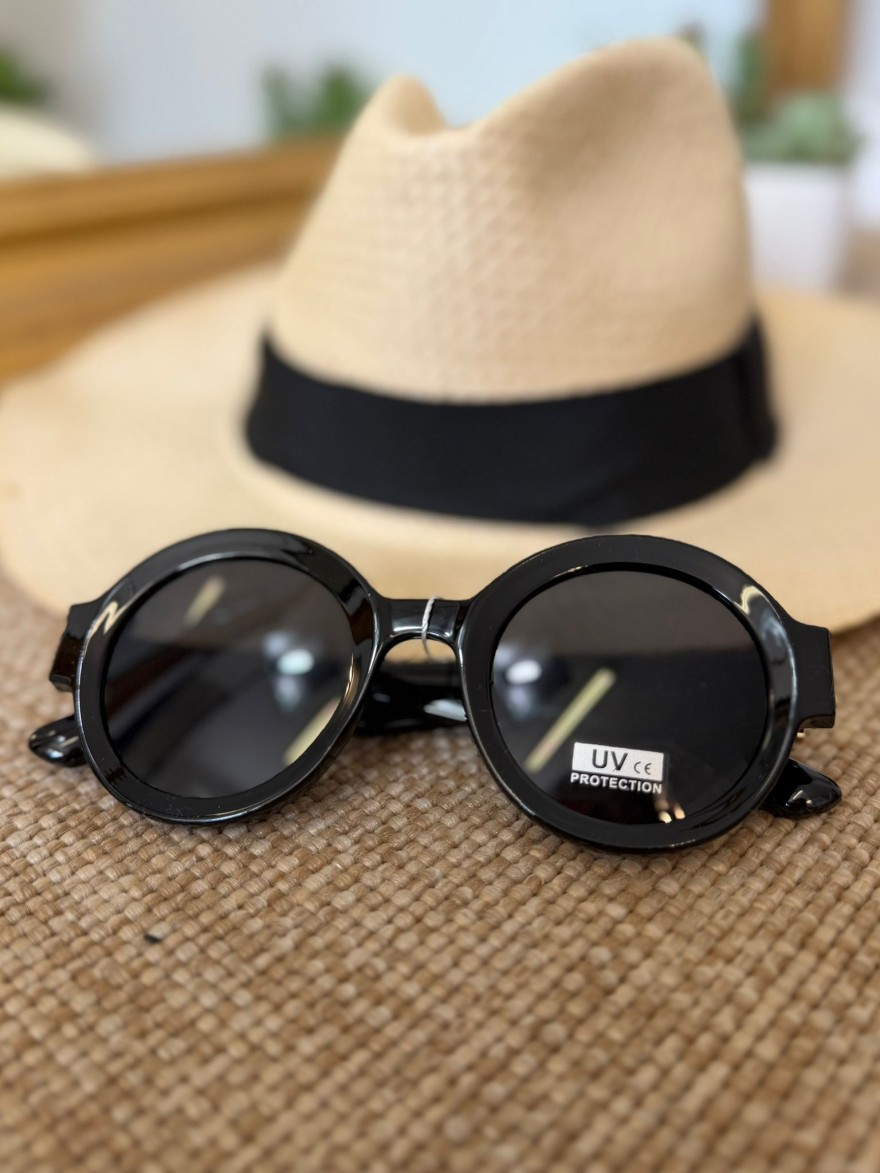 Lunettes de Soleil Rondes Noires Femme Vintage | Marina & Paloma
