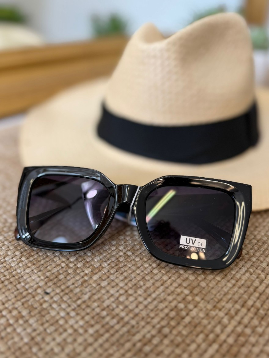 Lunettes de Soleil Carrées Noires Femme Tendance | Marina & Paloma