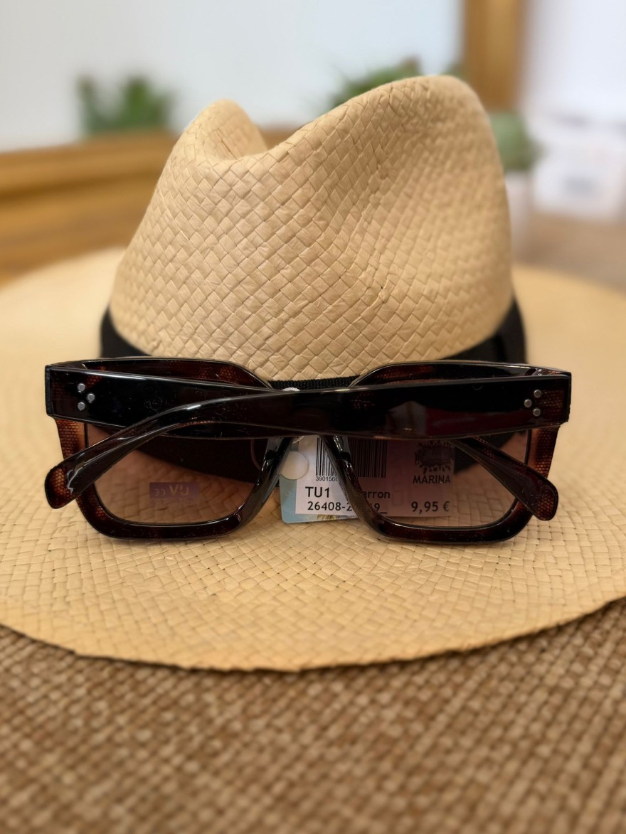 Lunettes de Soleil Carrées Marron Femme Tendance | Marina & Paloma