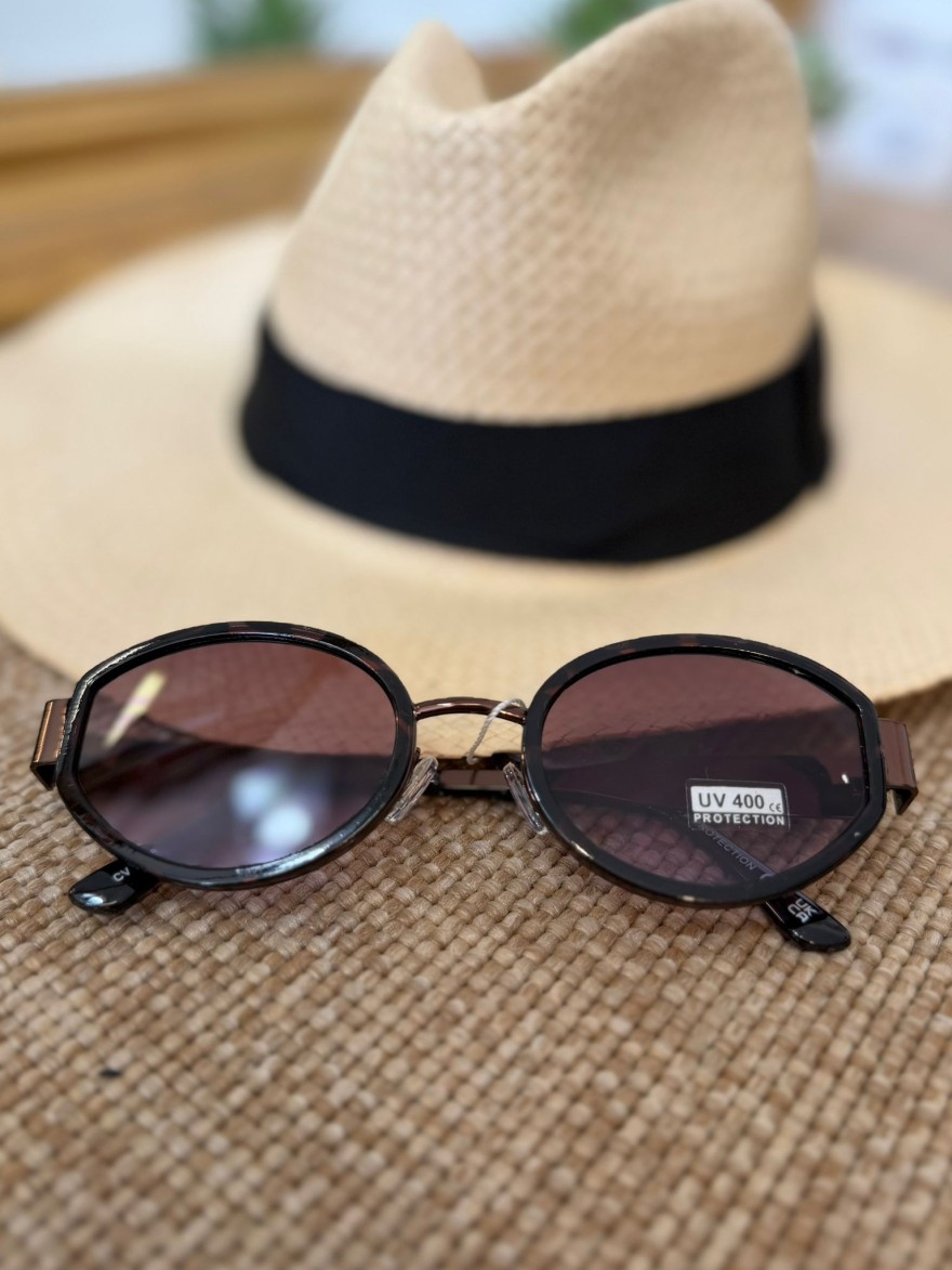 Lunettes de Soleil Ovales Marron Femme Vintage | Marina & Paloma