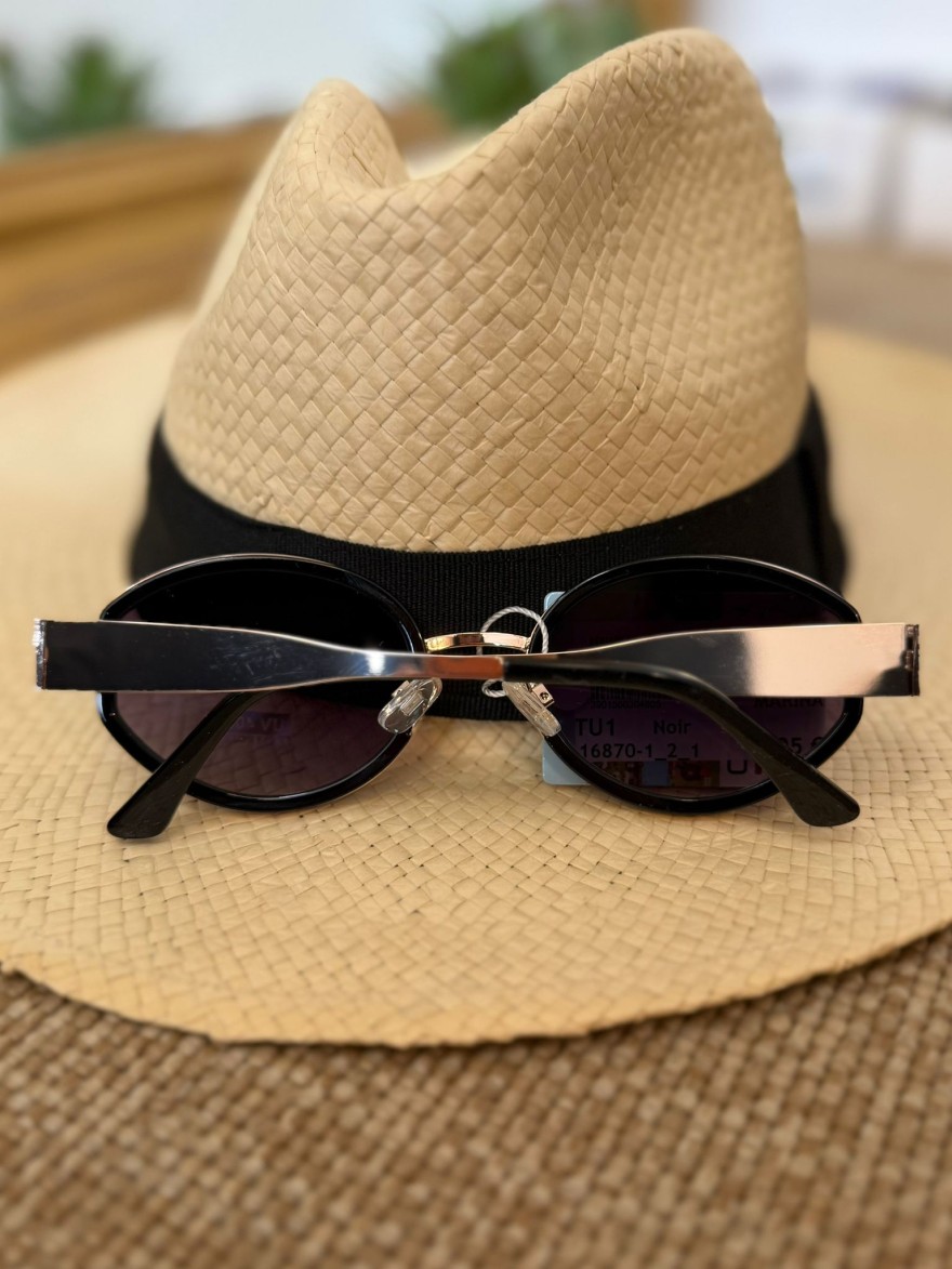 Lunettes de Soleil Ovales Noires Femme Vintage Chic | Marina & Paloma