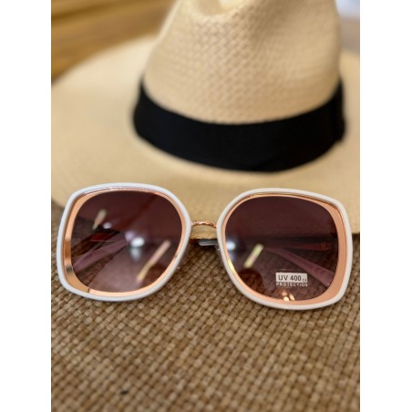 Lunettes de Soleil Carrées Blanches Femme Tendance | Marina & Paloma