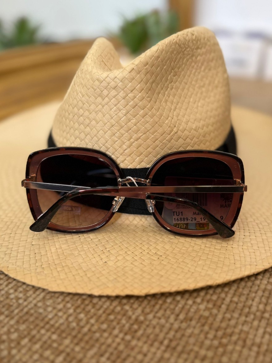 Lunettes de Soleil Carrées Marron Femme Tendance | Marina & Paloma